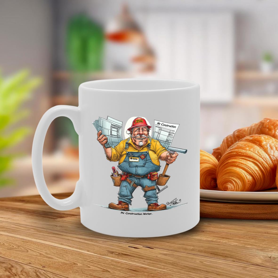 Mr Construction Souvenir  – Depicting A Dedicated Construction Worker In Action – Memory Keepsake For Building And Construction Enthusiasts – Mr Construction Memorabilia Mg6258 - Funny Printed Coffee Mug - Great Gift Idea