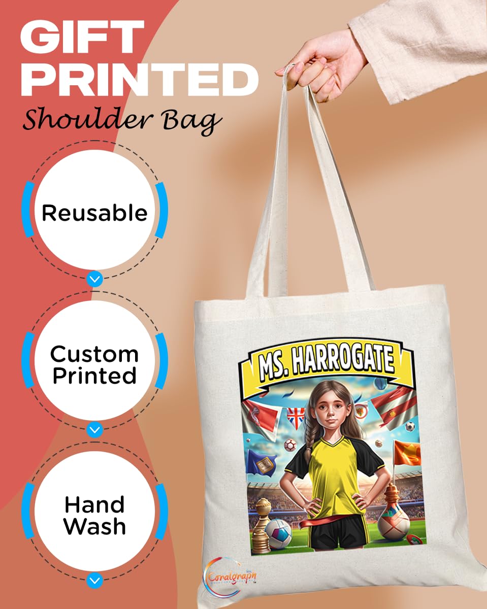 TB1682 Ms Harrogate Footie Fan Lady Girl Tote Bag - Eco-Friendly, Stylish, Long Handled, Perfect Novelty Gift by