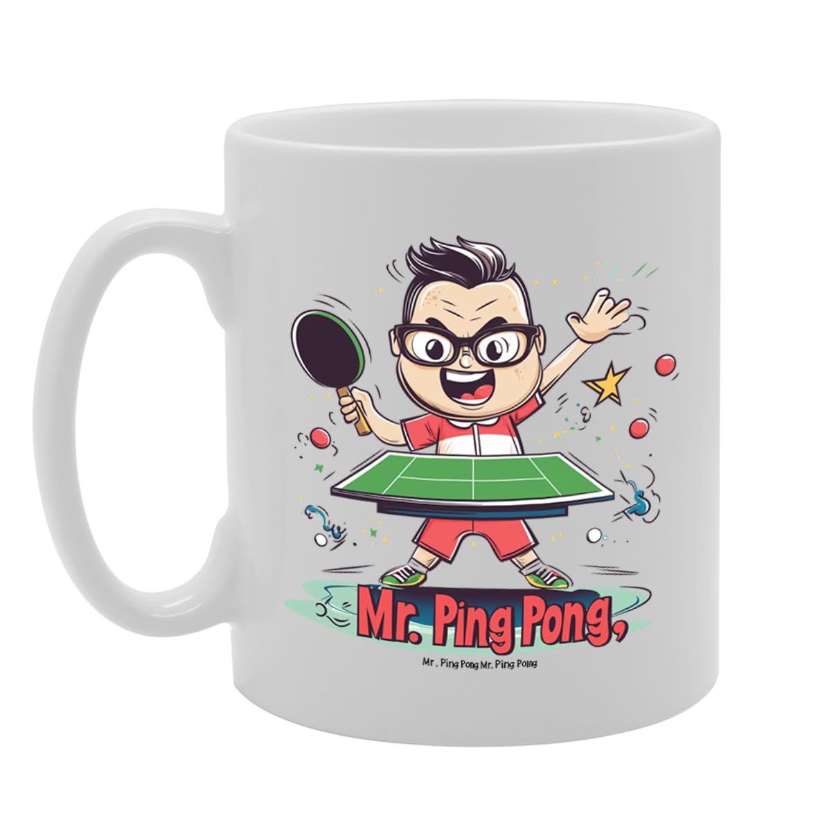 11Oz Ceramic  Featuring Popular Sports Designs From Around The World – Ideal For Sports Fans And Enthusiasts (Table Tennis Mg6566) - Funny Printed Coffee Mug - Great Gift Idea