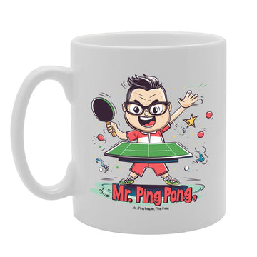 11Oz Ceramic  Featuring Popular Sports Designs From Around The World – Ideal For Sports Fans And Enthusiasts (Table Tennis Mg6566) - Funny Printed Coffee Mug - Great Gift Idea