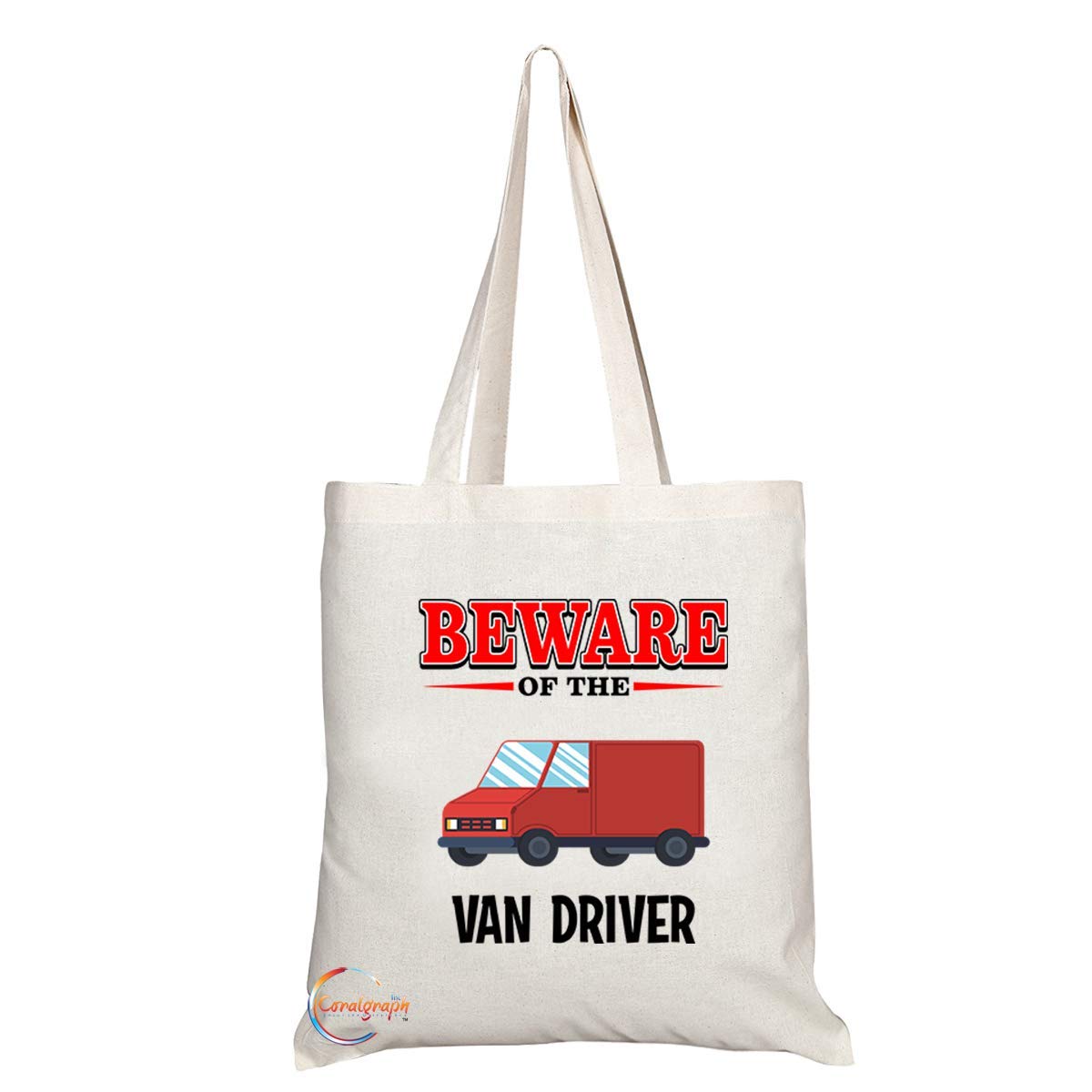 TB820 Beware of the Van Driver Novelty Present Gift Printed Eco-Friendly Stylish Long Handled Tote Shoulder Bag