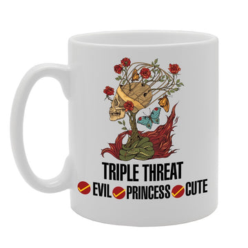 Triple Threat Evil Press Cute   Printed Tea Coffee Ceramic  Mg3511 - Funny Printed Coffee Mug - Great Gift Idea