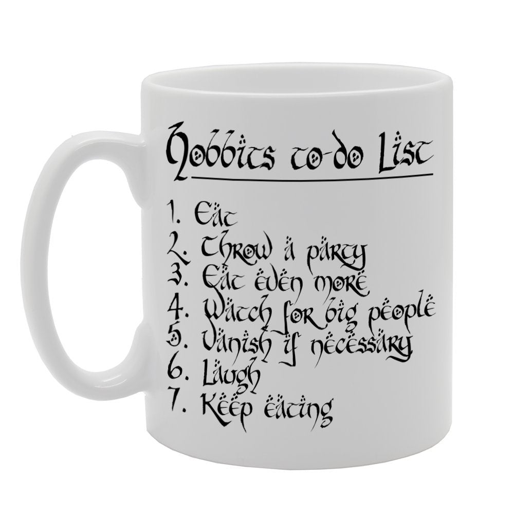 Hobbit'S To Do List   Printed Tea Coffee Ceramic  Mg325 - Funny Printed Coffee Mug - Great Gift Idea