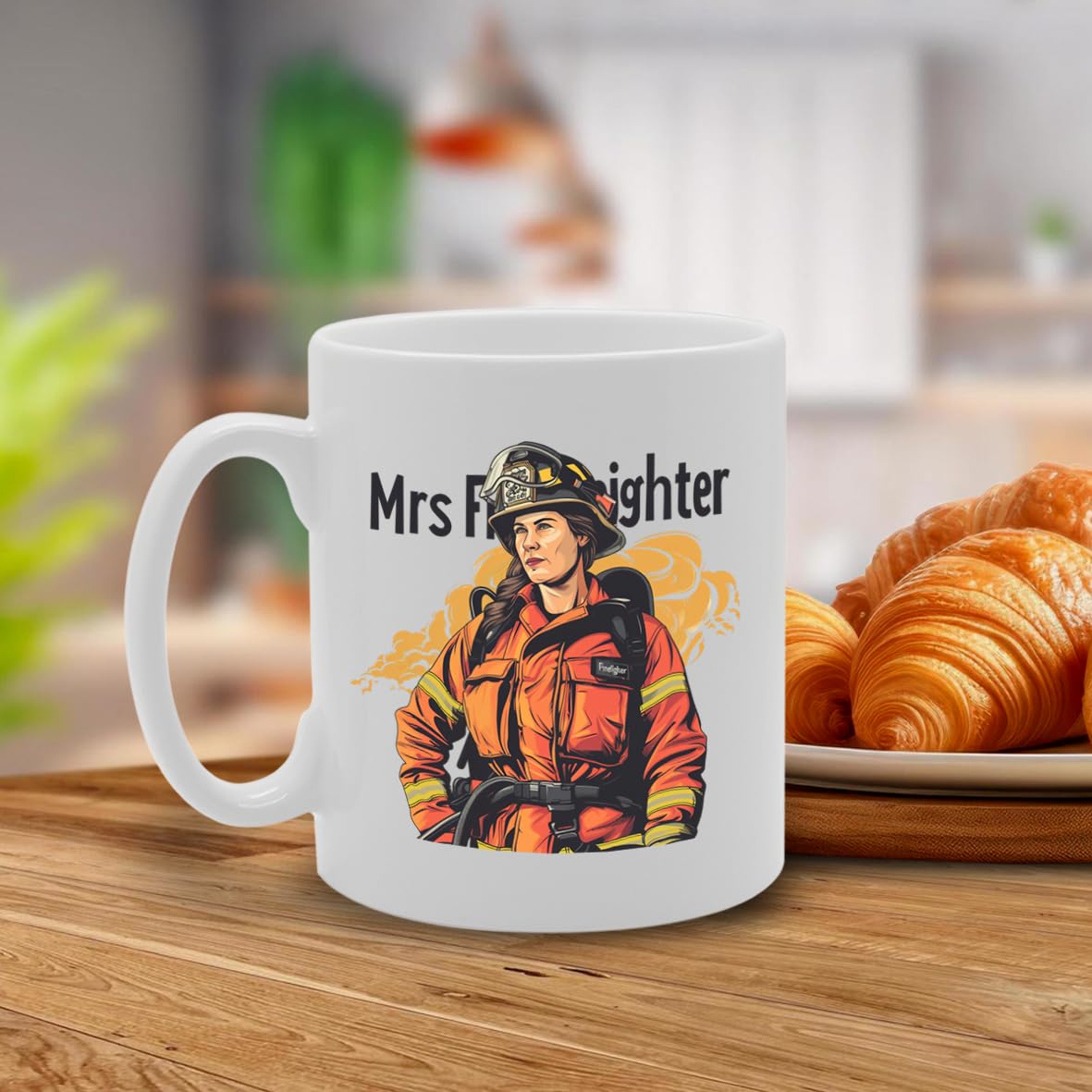 Mrs Firefighter  - Ideal For Female Firefighters And Rescue Professionals, 11Oz Ceramic Coffee  For Fire Service Enthusiasts Mg5981 - Funny Printed Coffee Mug - Great Gift Idea