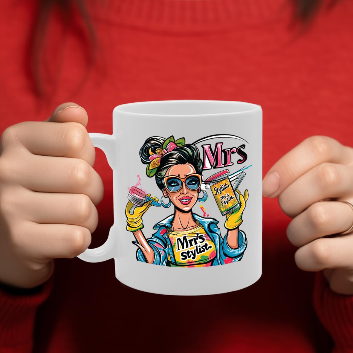 Mrs Stylist  - Ideal For Nail Beauty Technicians, Salon Professionals, Fashion Enthusiasts - Dishwasher Safe Mg6003 - Funny Printed Coffee Mug - Great Gift Idea