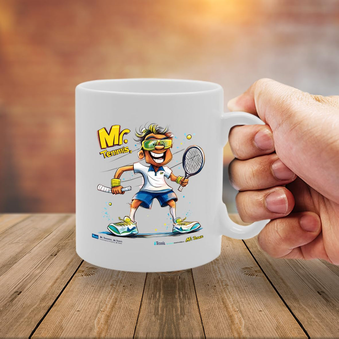 11Oz Ceramic  Featuring Popular Sports Designs From Around The World – Ideal For Sports Fans And Enthusiasts (Tennis Mg6578 ) - Funny Printed Coffee Mug - Great Gift Idea