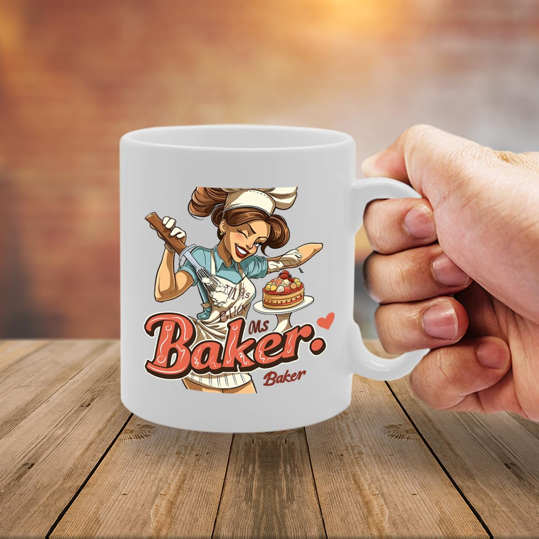 Ms Baker  - For Female Bakers, Pastry Chefs, Baking Enthusiasts, Durable Ceramic, Dishwasher Safe, Premium Print Mg6061 - Funny Printed Coffee Mug - Great Gift Idea
