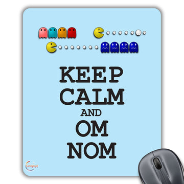 CP124 Keep Calm and OM NOM Novelty Gift Printed PC Laptop Computer Mouse Mat Pad