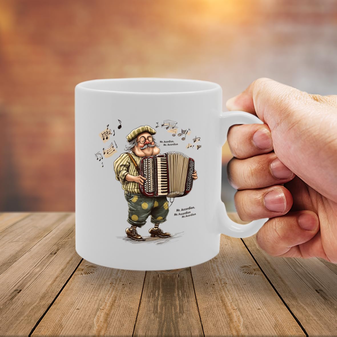 Ceramic  Featuring Musical Instrument Designs –  For Musicians And Music Lovers Mg6538 - Funny Printed Coffee Mug - Great Gift Idea