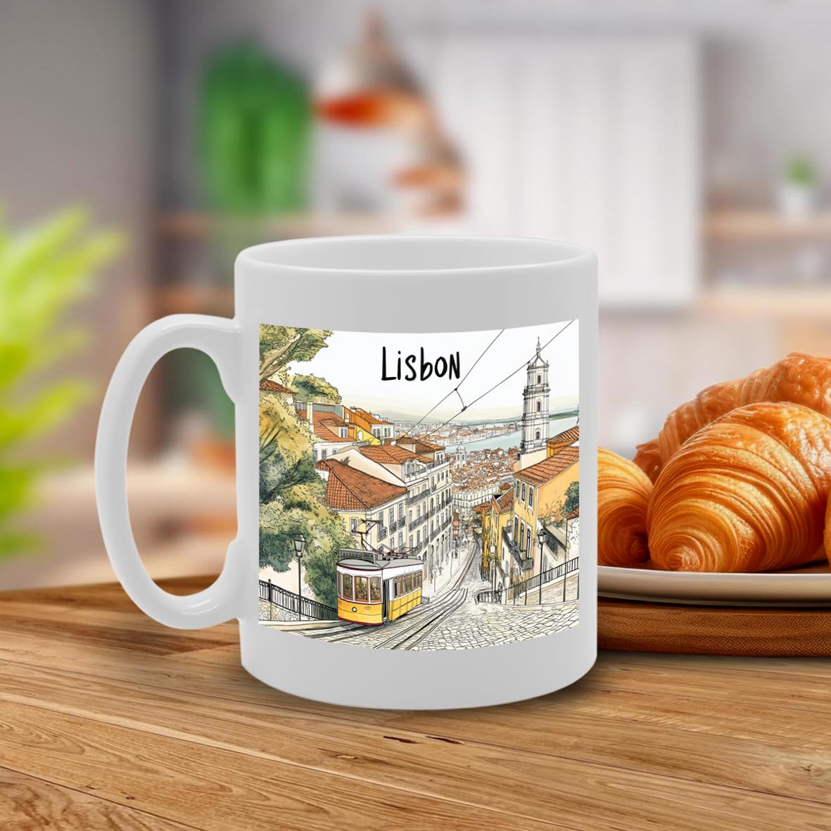 11Oz Dishwasher-Safe Ceramic  Featuring Popular Cities & Capitals From Europe And Around The World (Lisbon) - Funny Printed Coffee Mug - Great Gift Idea