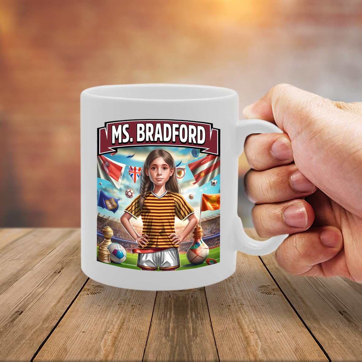 Printed Tea Coffee Ceramic  For Footie Fan Ladies Girls (Bradford) Mg6384 - Funny Printed Coffee Mug - Great Gift Idea