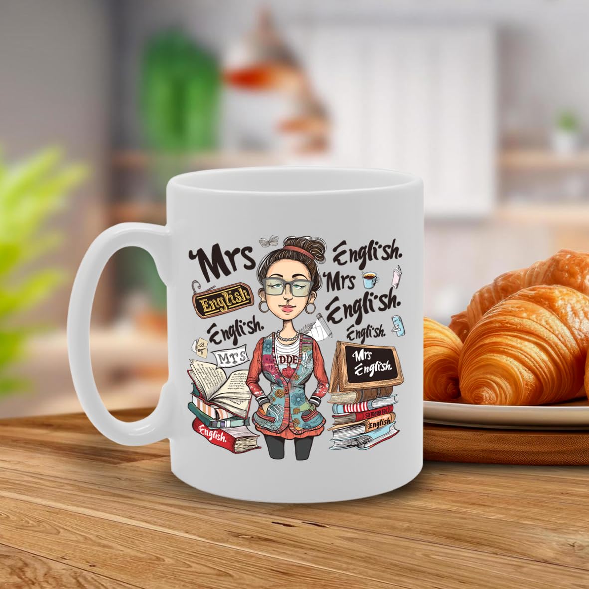 Mrs English  - Designed For Female English Teachers, Literature Enthusiasts, Educators, Durable Ceramic, Dishwasher Safe, Perfect For Celebrating Education And Literature Mg6023 - Funny Printed Coffee Mug - Great Gift Idea