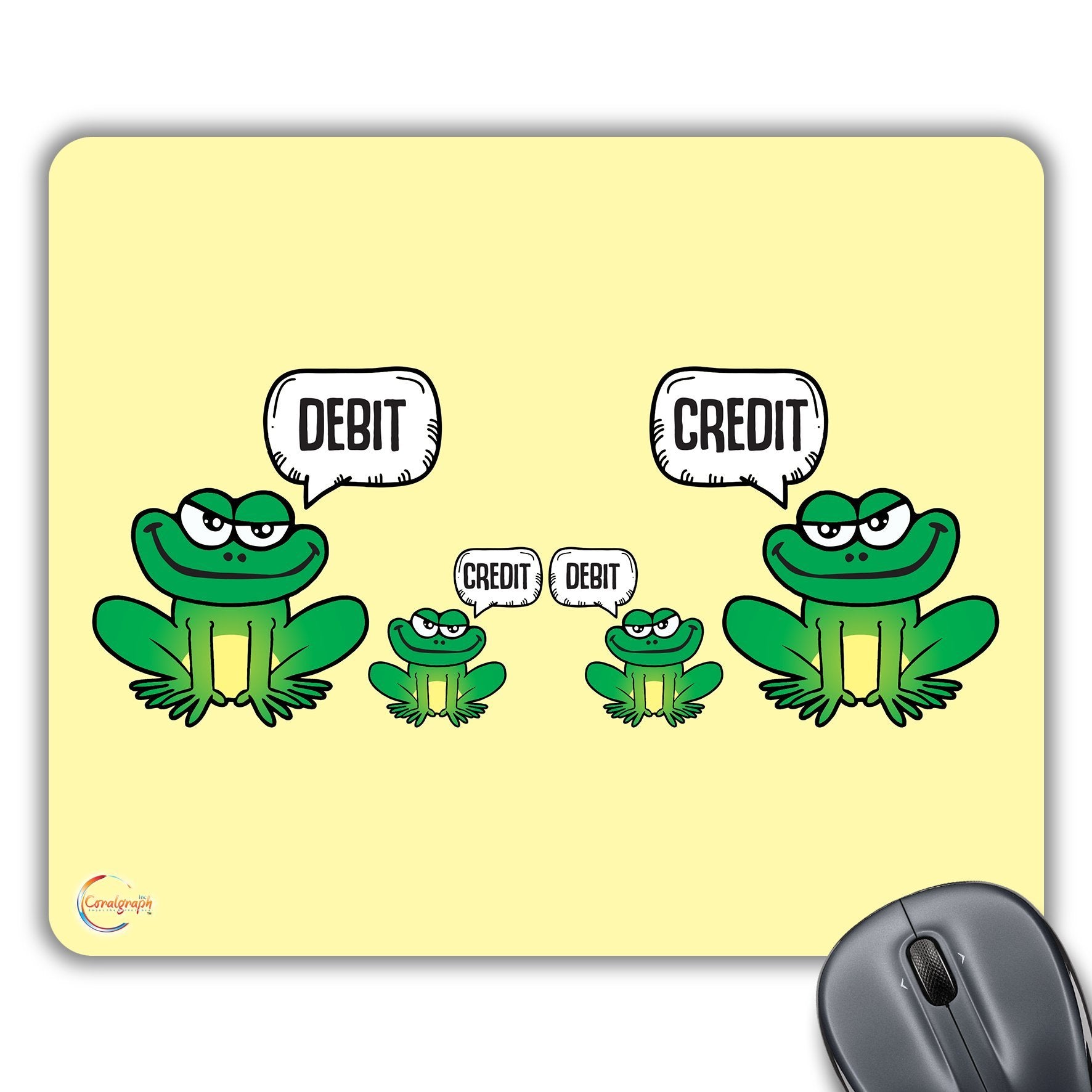 CP353 Accounts Funny Debit and Credit Illustration Novelty Gift Printed PC Laptop Computer Mouse Mat Pad