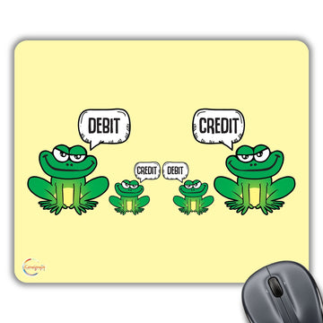 CP353 Accounts Funny Debit and Credit Illustration Novelty Gift Printed PC Laptop Computer Mouse Mat Pad
