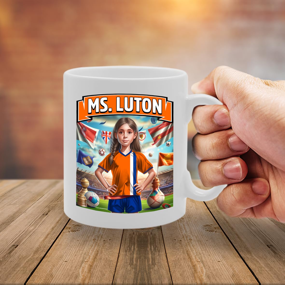 Ms Luton   Printed Tea Coffee Ceramic  For Footie Fan Ladies Girls Mg6384 - Funny Printed Coffee Mug - Great Gift Idea