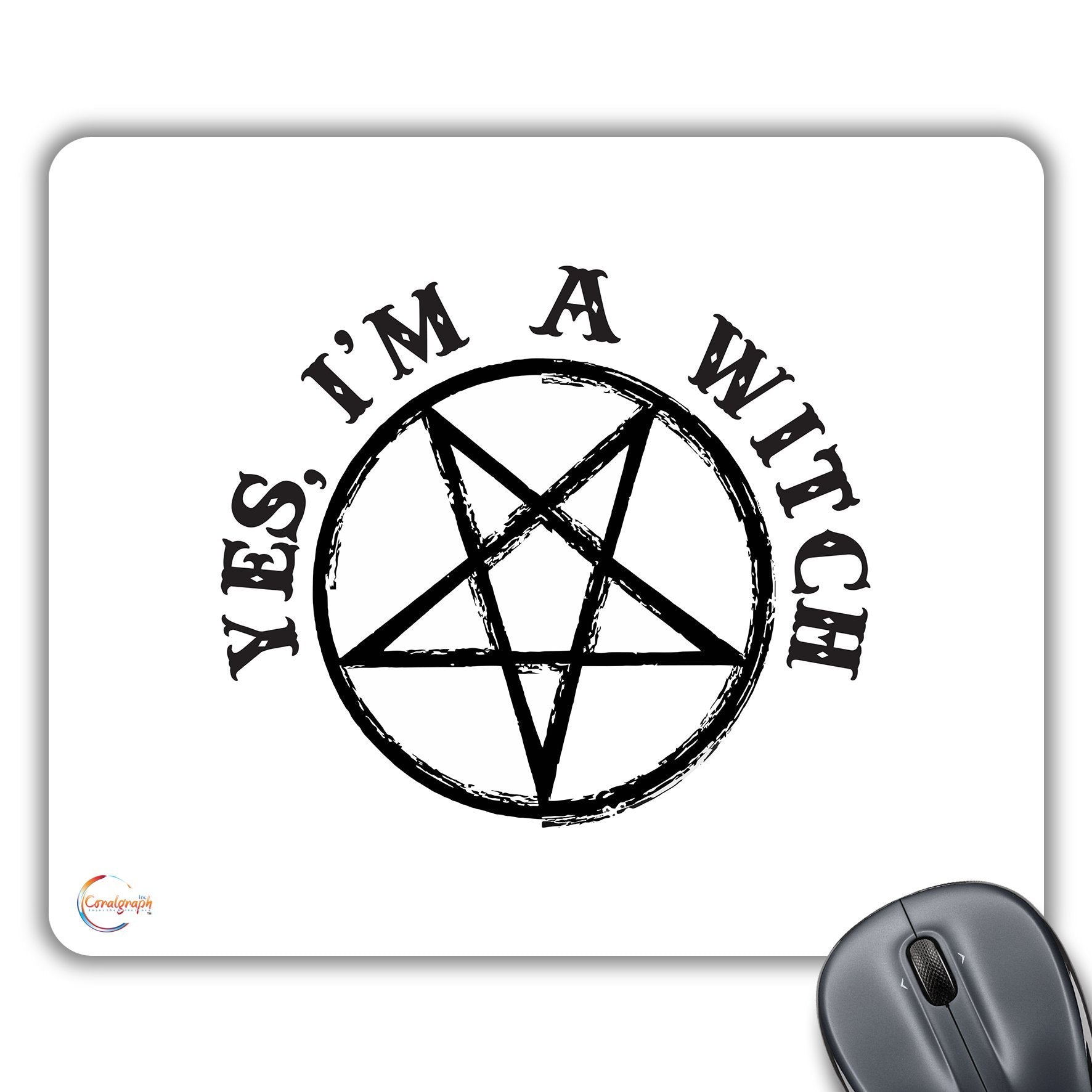 CP302 YES, I'm A Witch Novelty Gift Printed PC Laptop Computer Mouse Mat Pad