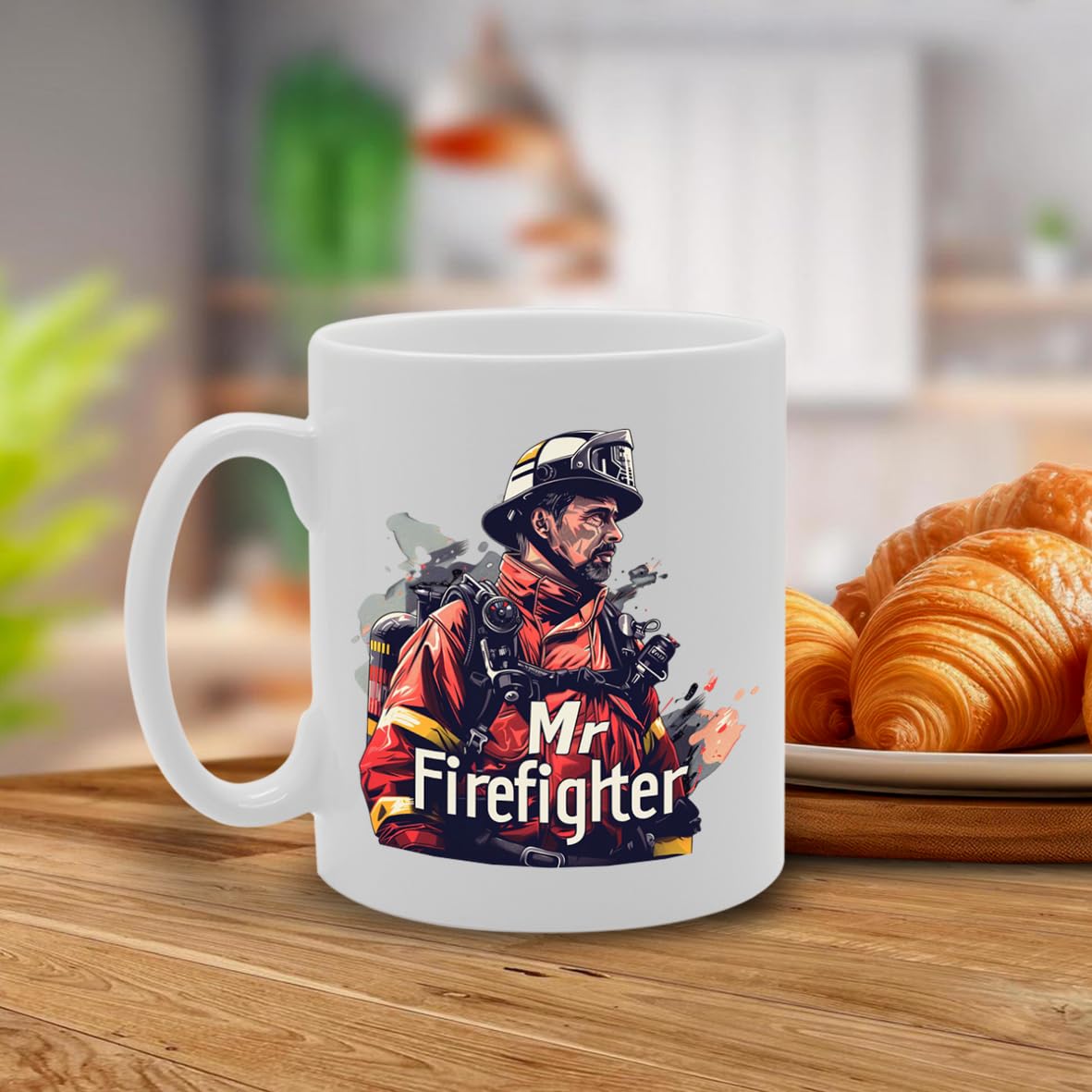 Mr Firefighter  - Ideal For Male Firefighters And Rescue Professionals, 11Oz Ceramic Coffee  For Fire Service Enthusiasts Mg5980 - Funny Printed Coffee Mug - Great Gift Idea