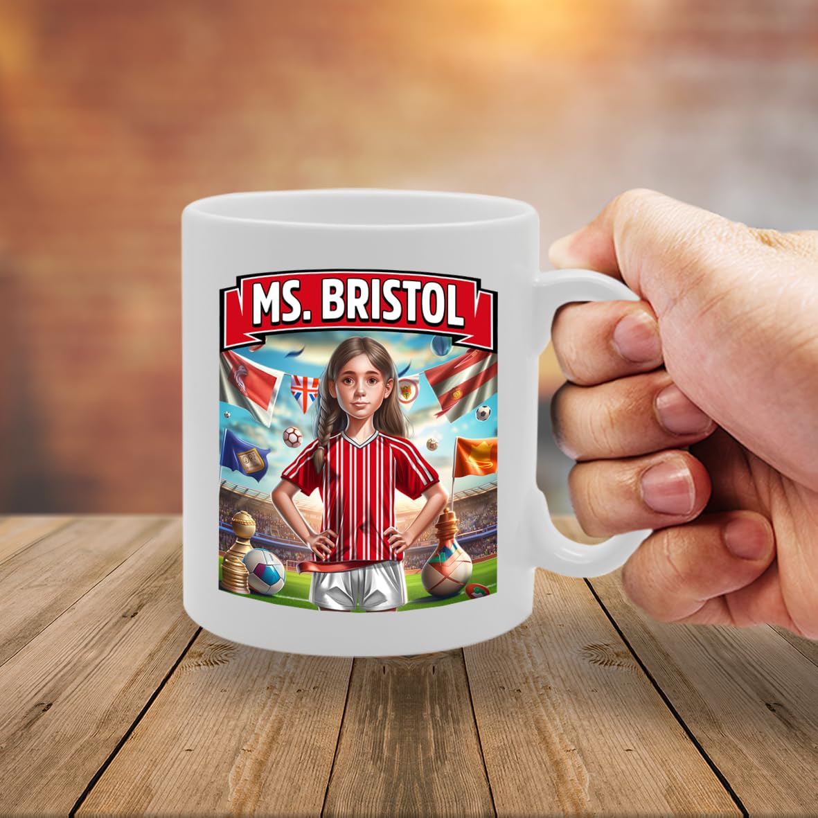 Football Fan Ceramic  - Perfect   For Soccer Lovers, Ladies & Girls - Printed Cup For Footie Enthusiasts (Bristol) - Funny Printed Coffee Mug - Great Gift Idea
