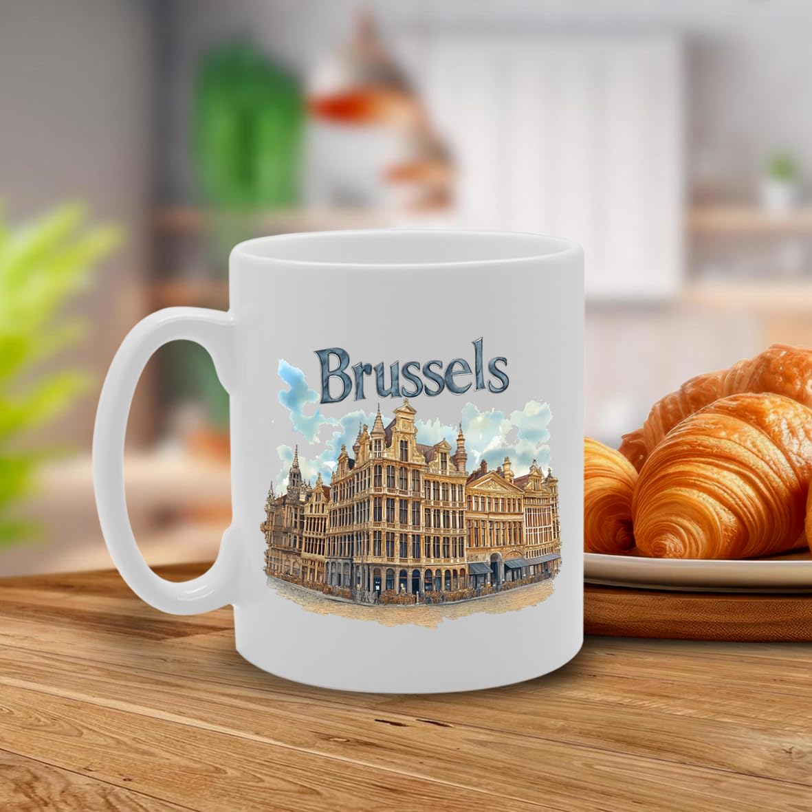 11Oz Dishwasher-Safe Ceramic  Featuring Popular Cities & Capitals From Europe And Around The World (Brussels) - Funny Printed Coffee Mug - Great Gift Idea