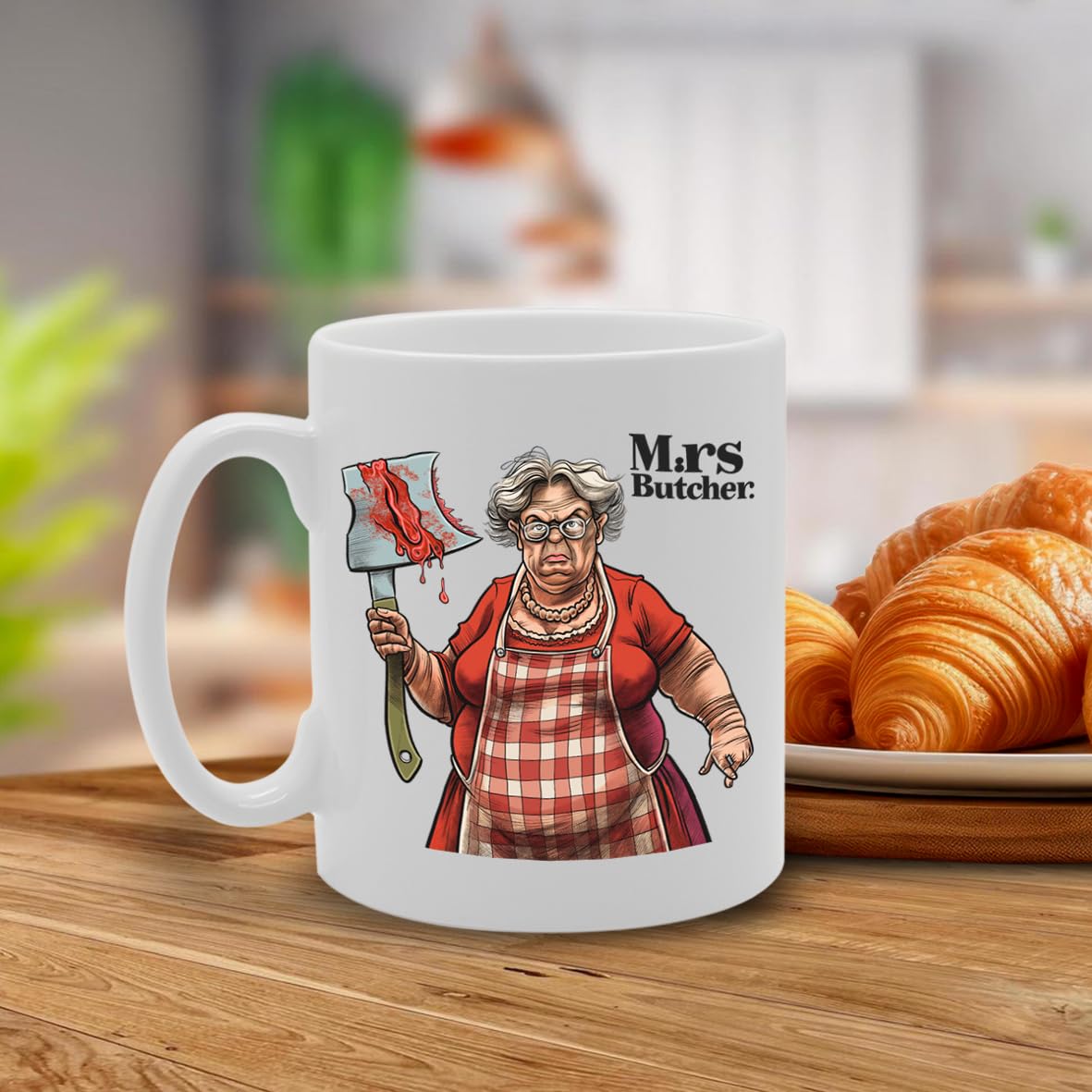 Mrs Butcher  - Ideal For Butchers And Meat Enthusiasts, 11Oz Ceramic Coffee  For Culinary Professionals And Meat Lovers Mg5997 - Funny Printed Coffee Mug - Great Gift Idea