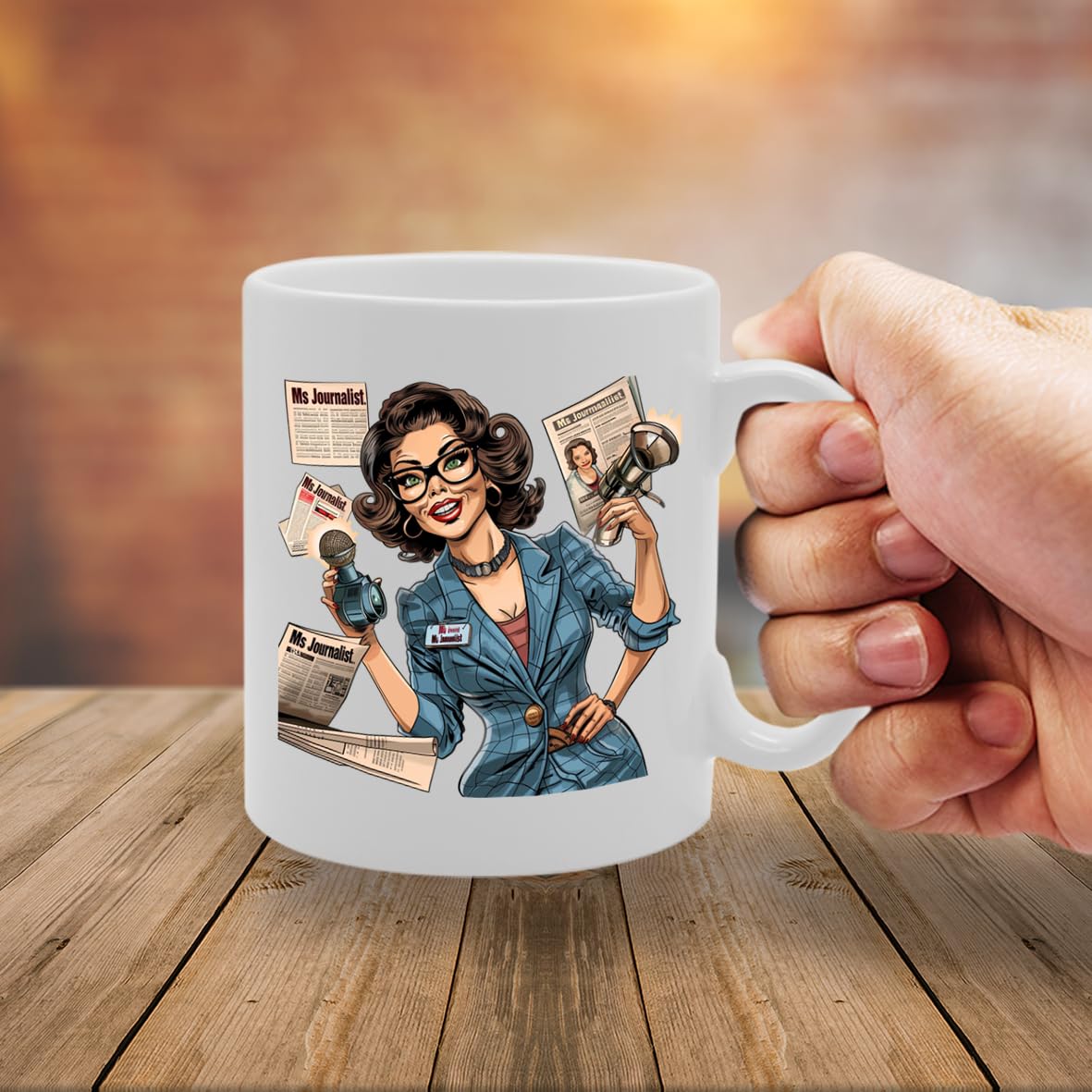 Ms Journalist  - For Female Journalists, Writers, Media Enthusiasts, Durable Ceramic, Dishwasher Safe, Premium Print For Daily Use Mg6051 - Funny Printed Coffee Mug - Great Gift Idea