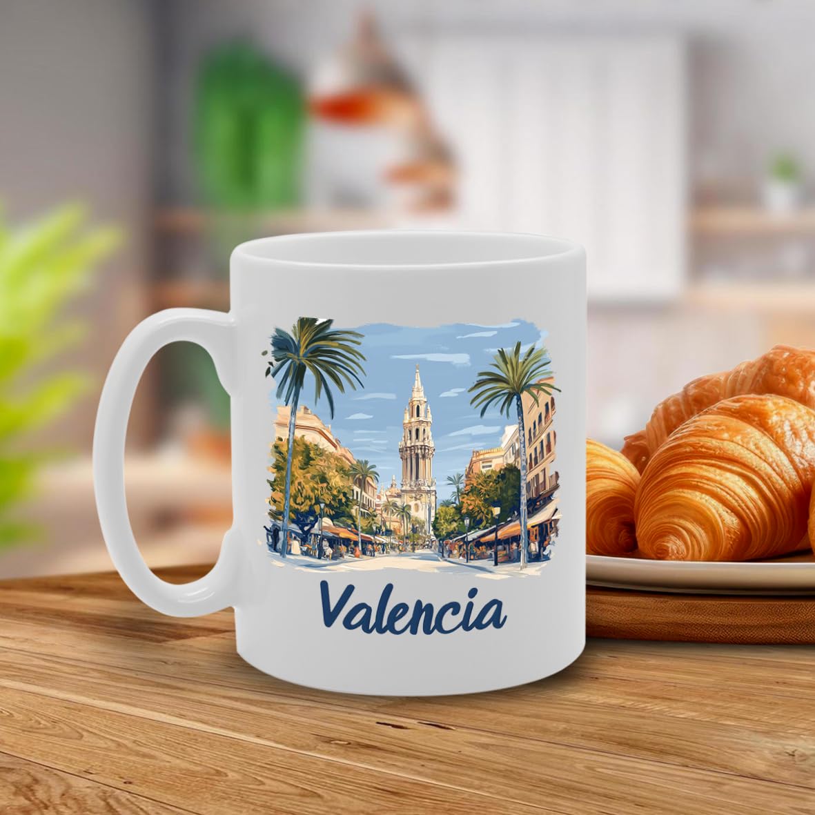 11Oz Dishwasher-Safe Ceramic  Featuring Popular Cities & Capitals From Europe And Around The World (Valencia) - Funny Printed Coffee Mug - Great Gift Idea