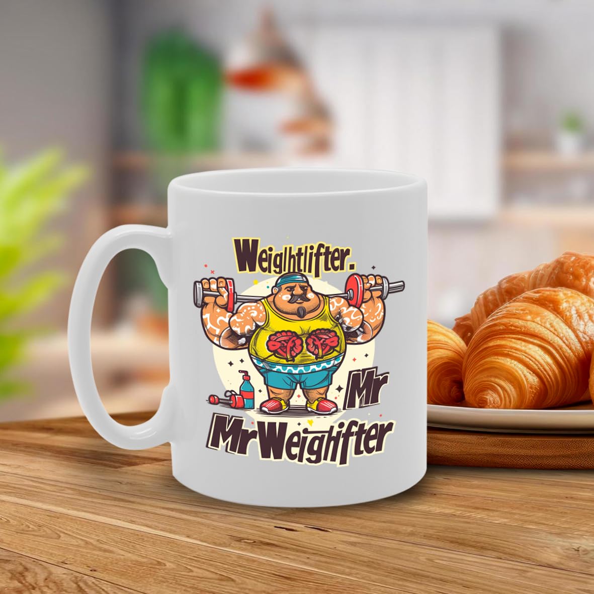 Mr Weightlifter  - For Weightlifters, Fitness Enthusiasts, Gym Goers, Durable Ceramic, Dishwasher Safe, Premium Print Mg6084 - Funny Printed Coffee Mug - Great Gift Idea