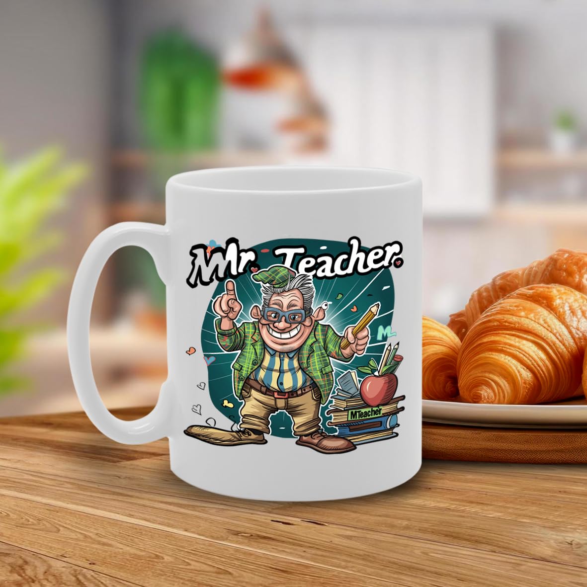 Mr Teacher  - Crafted For Male Teachers, Educators, School Staff, Sturdy Ceramic, Dishwasher Safe Mg6014 - Funny Printed Coffee Mug - Great Gift Idea