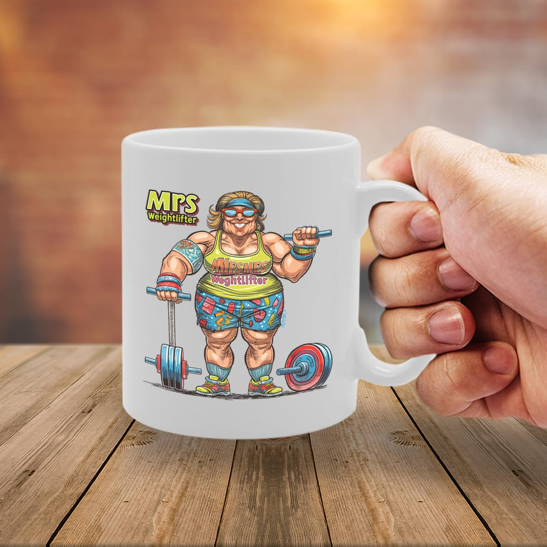 Mrs Weightlifter  - For Female Weightlifters, Fitness Enthusiasts, Gym Goers, Durable Ceramic, Dishwasher Safe, Premium Print Mg6085 - Funny Printed Coffee Mug - Great Gift Idea