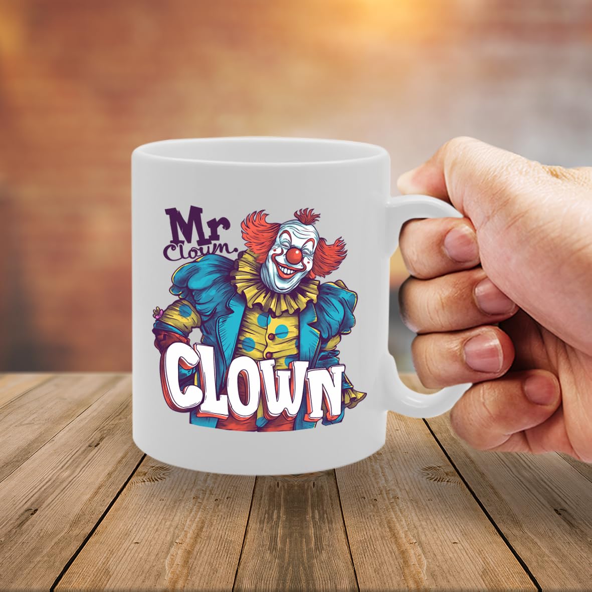 Mr Clown Souvenir  – Depicting A Cheerful Clown With Classic Circus Elements – Memory Keepsake For Circus And Entertainment Fans – Mr Clown Memorabilia Mg6254 - Funny Printed Coffee Mug - Great Gift Idea