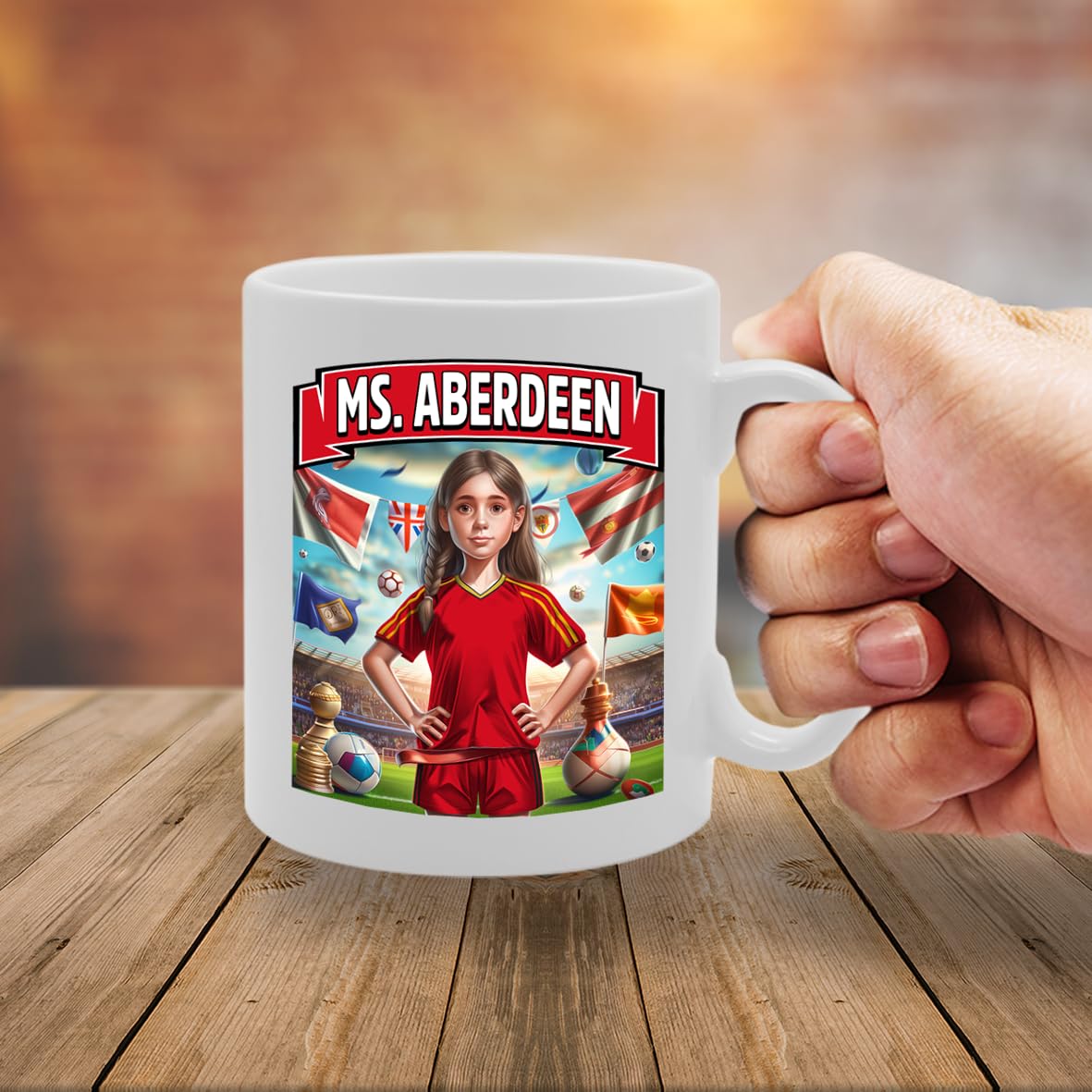Football Fan Ceramic  - Perfect   For Soccer Lovers, Ladies & Girls - Printed Cup For Footie Enthusiasts (Aberdeen) - Funny Printed Coffee Mug - Great Gift Idea