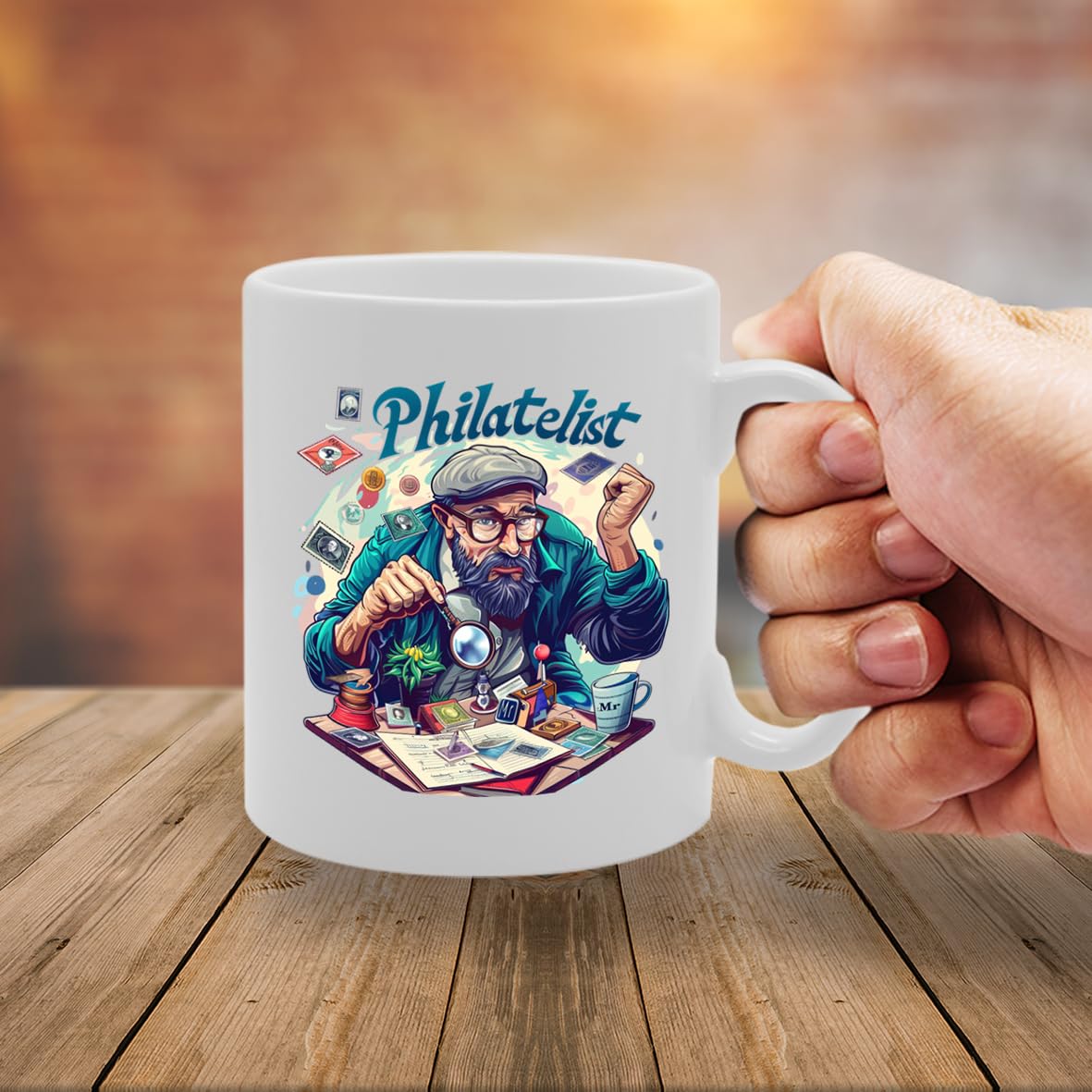 Mr Philatelist  - Ideal For Stamp Collectors And Philately Enthusiasts, 11Oz Ceramic Coffee  For Hobbyists And Postal History Lovers Mg5936 - Funny Printed Coffee Mug - Great Gift Idea