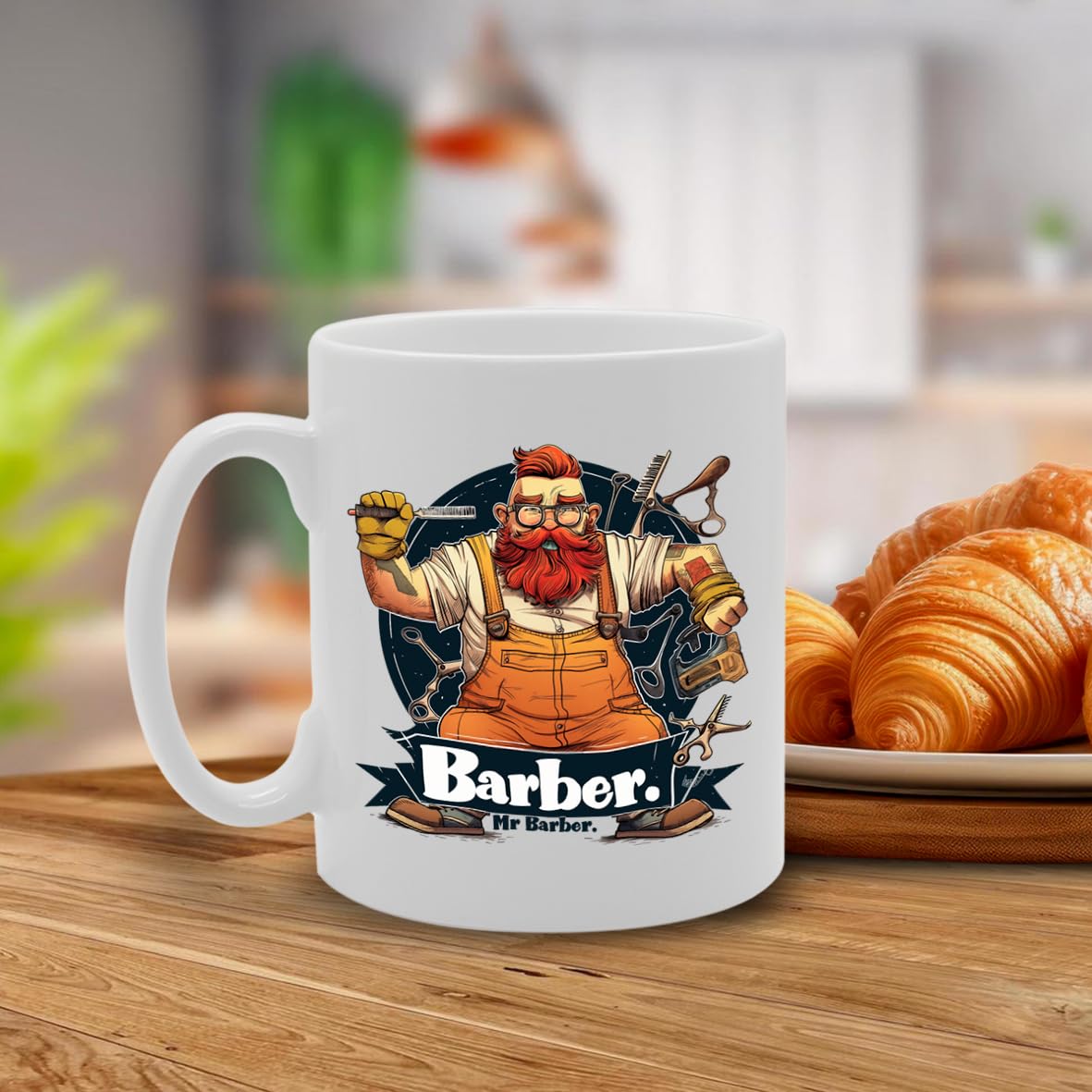 Mr Barber Souvenir  – Depicting A Skilled Barber With Classic Tools – Memory Keepsake For Hairdressing Enthusiasts – Mr Barber Memorabilia Mg6259 - Funny Printed Coffee Mug - Great Gift Idea