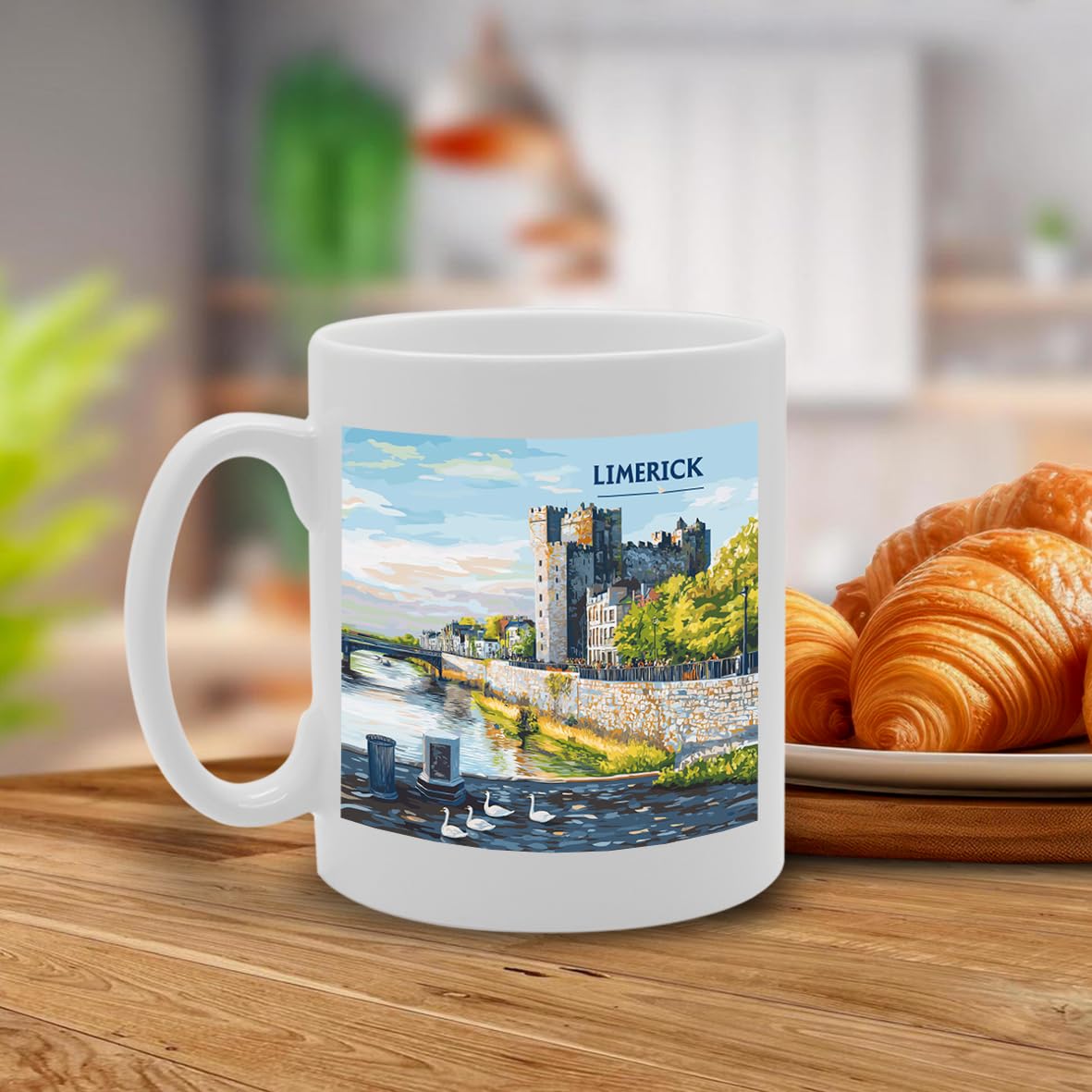 Printed Coffee Ceramic  Featuring Cities And Landmarks In United Kingdom (Limerick) - Funny Printed Coffee Mug - Great Gift Idea