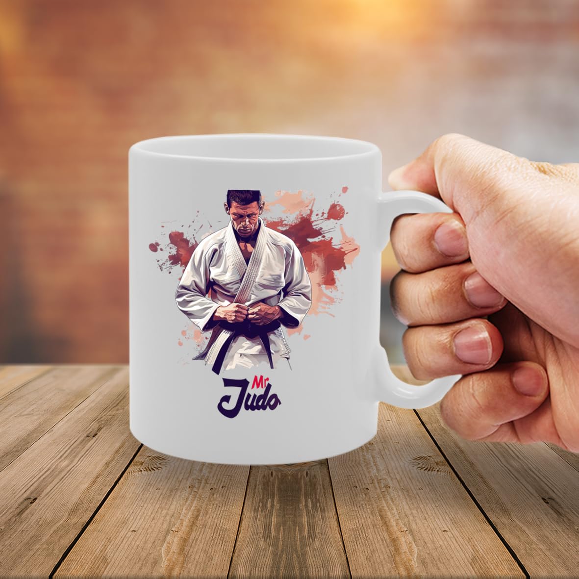 Mr Judo  - Ideal For Judo Practitioners And Martial Arts Enthusiasts, 11Oz Ceramic Coffee  For Dojo Lovers And Combat Sports Fans Mg5954 - Funny Printed Coffee Mug - Great Gift Idea