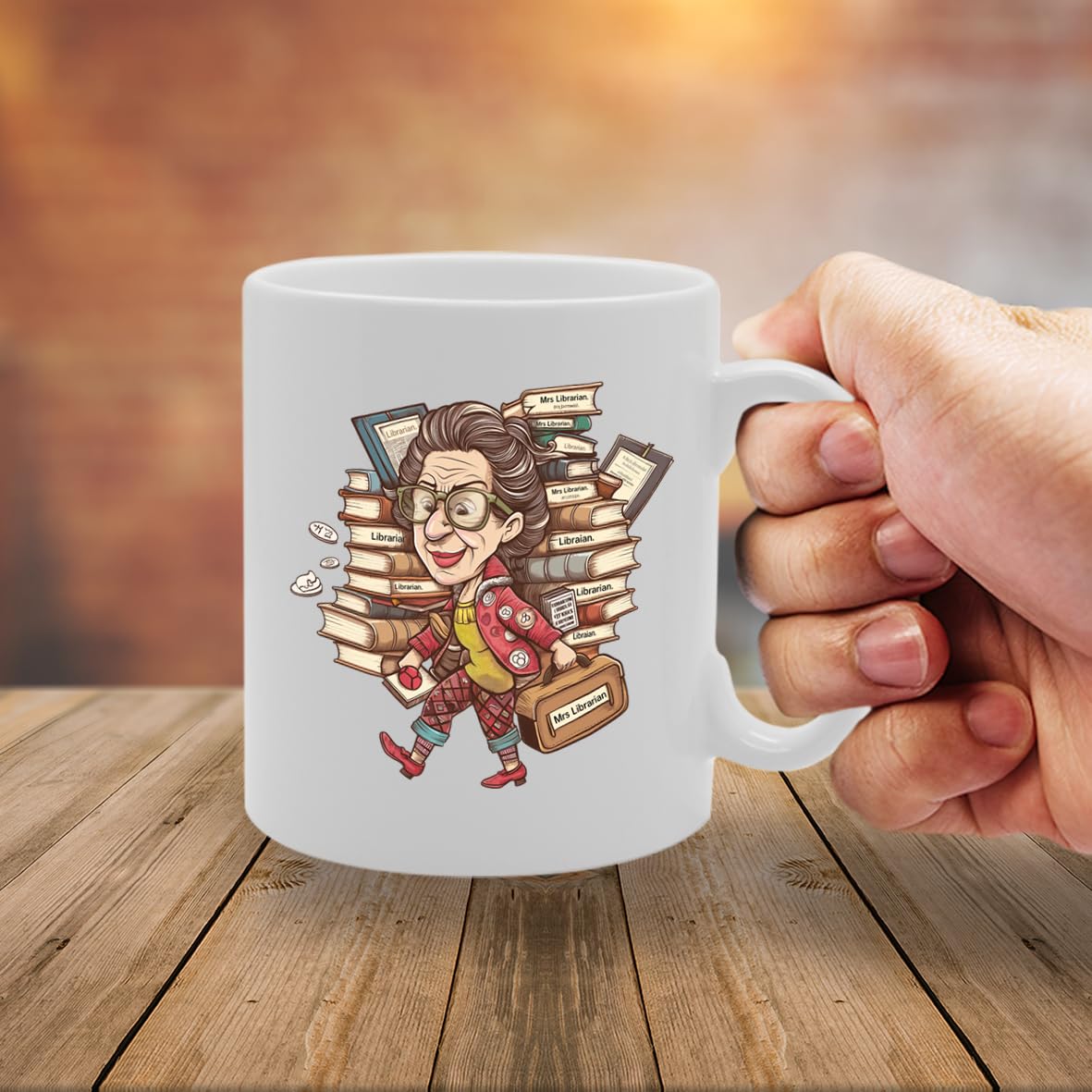 Mrs Librarian  - For Librarians, Book Lovers, Bibliophiles, Durable Ceramic, Dishwasher Safe Mg6045 - Funny Printed Coffee Mug - Great Gift Idea
