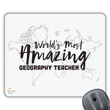CP470 Worlds Most Amazing Geography Teacher Novelty Gift Printed PC Laptop Computer Mouse Mat Pad