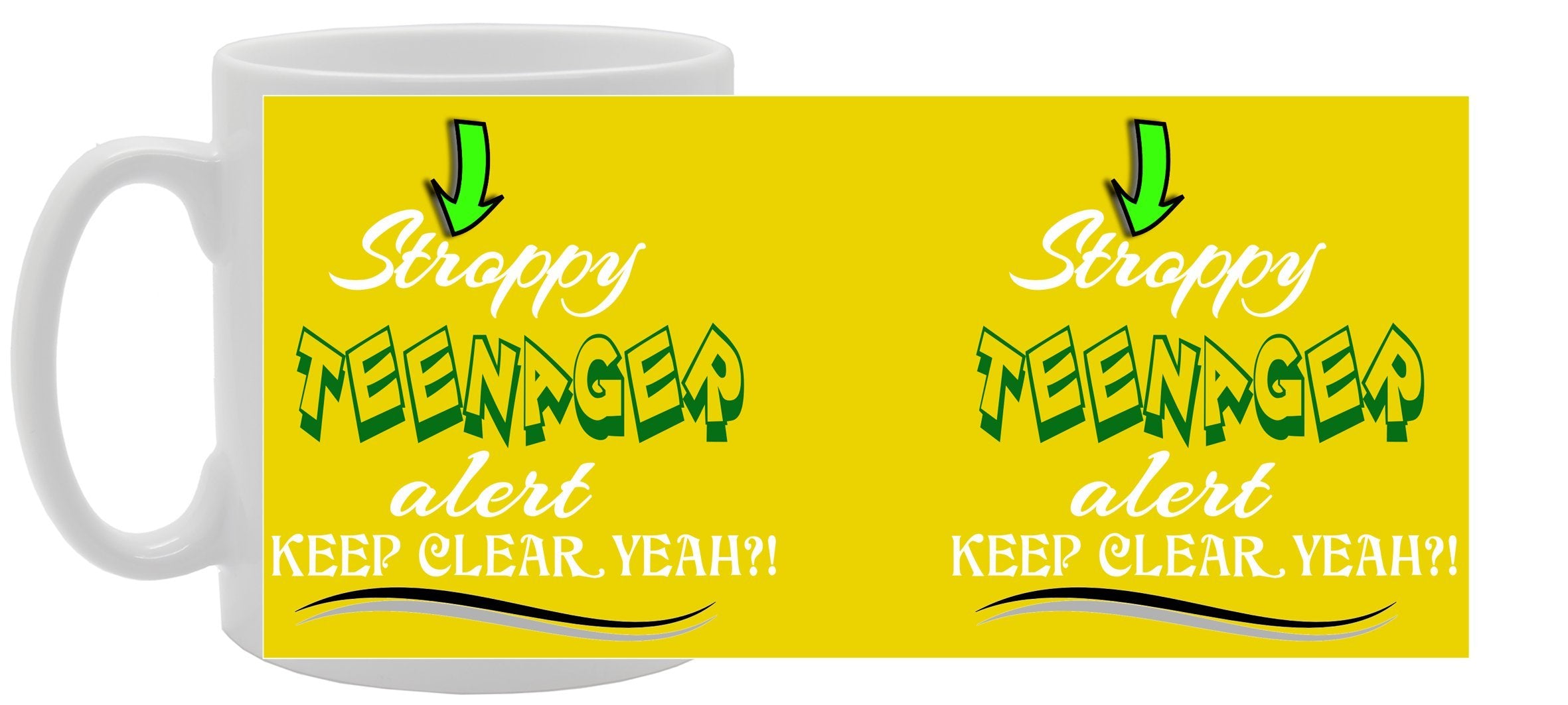 Stroppy Teenager Alert   Printed Tea Coffee Ceramic  Mg1081 - Funny Printed Coffee Mug - Great Gift Idea