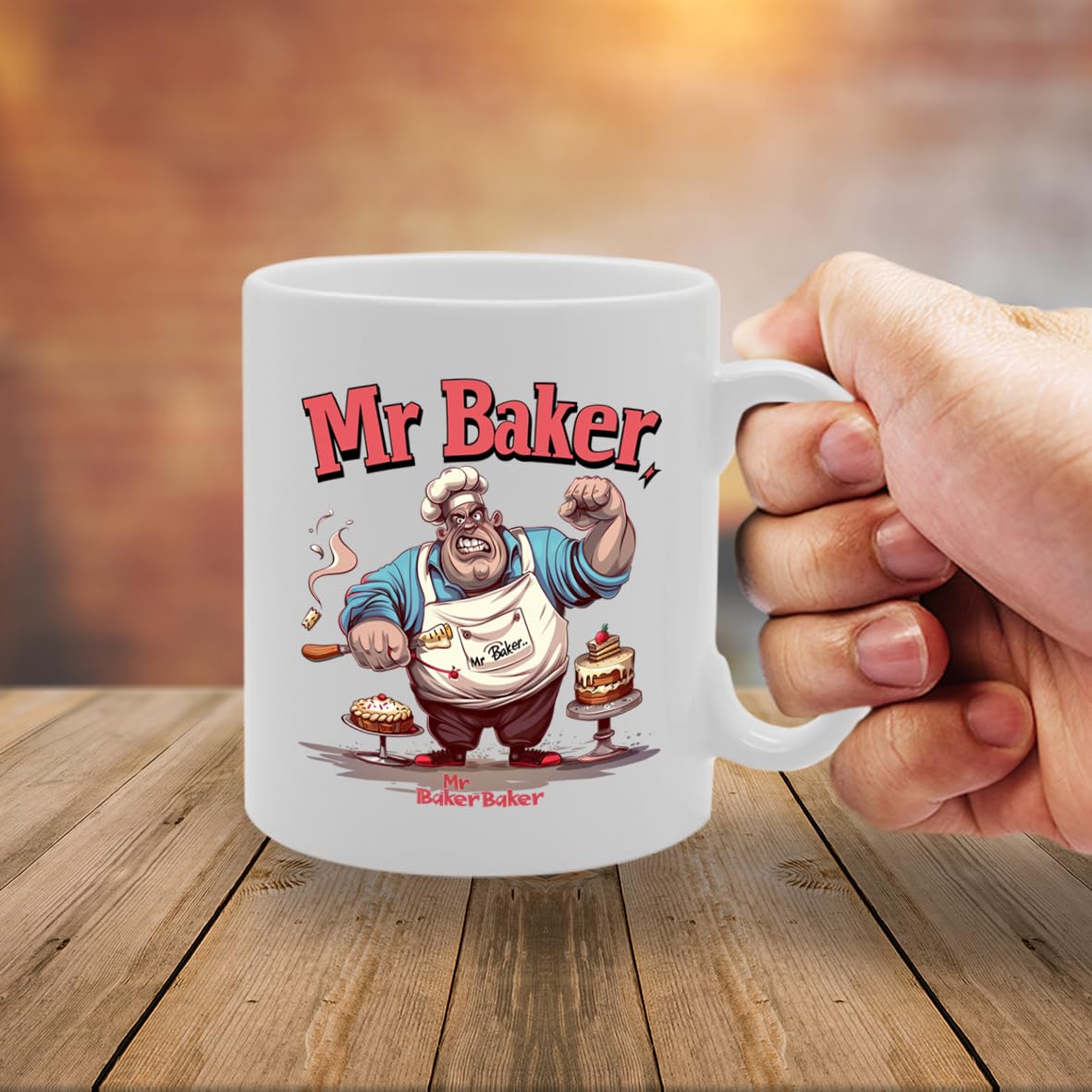 Mr Baker  - For Male Bakers, Pastry Chefs, Baking Enthusiasts, Durable Ceramic, Dishwasher Safe, Celebrates Baking And Pastry Arts Mg6040 - Funny Printed Coffee Mug - Great Gift Idea