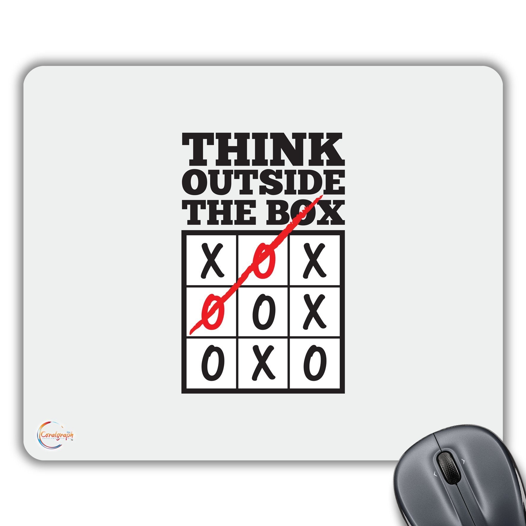 CP009 Think Outside The Box Novelty Gift Printed PC Laptop Computer Mouse Mat Pad