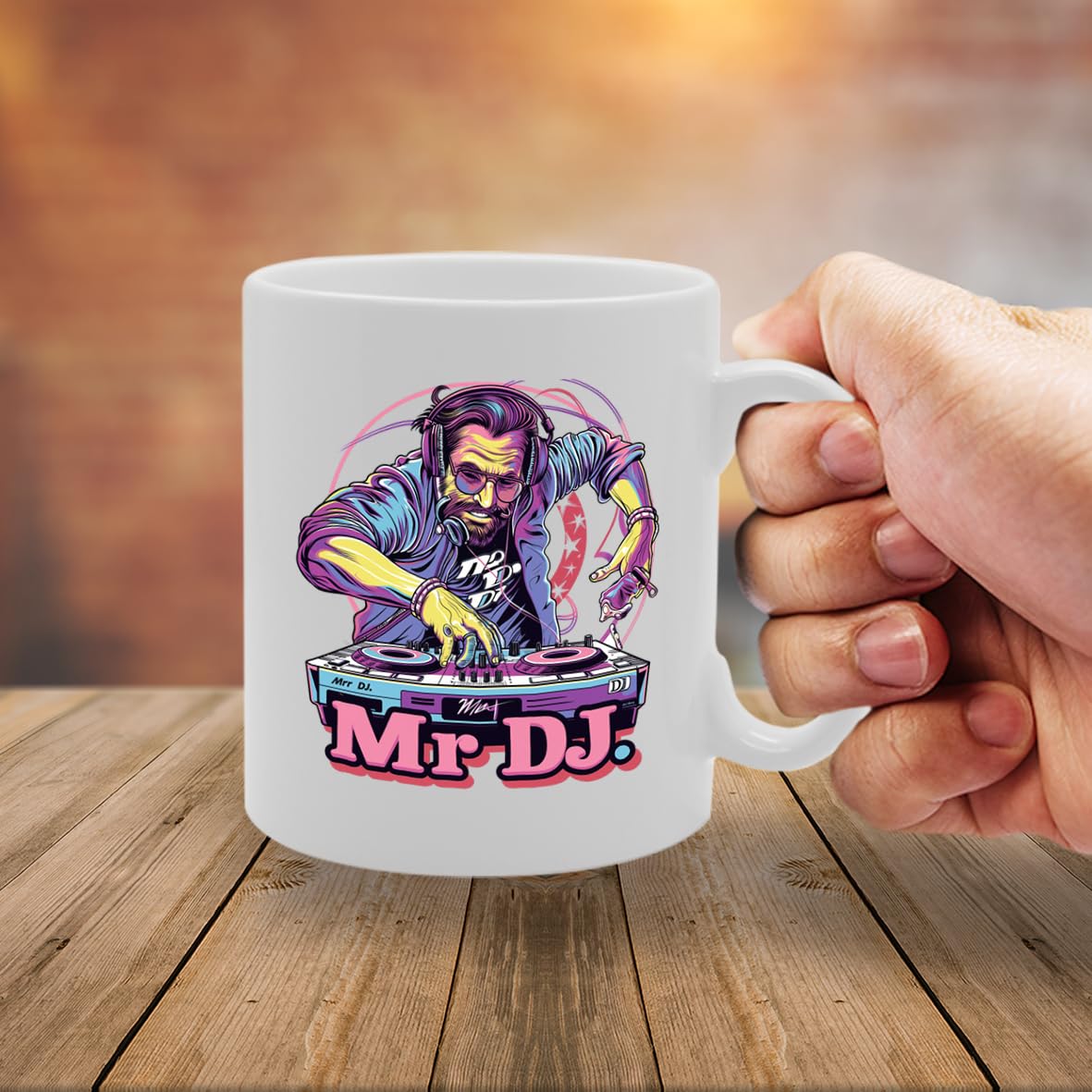 Mr Dj Ceramic  - Ideal For Djs, Music Lovers, And Nightlife Enthusiasts - 11Oz Coffee  With Cool Design Mg6284 - Funny Printed Coffee Mug - Great Gift Idea