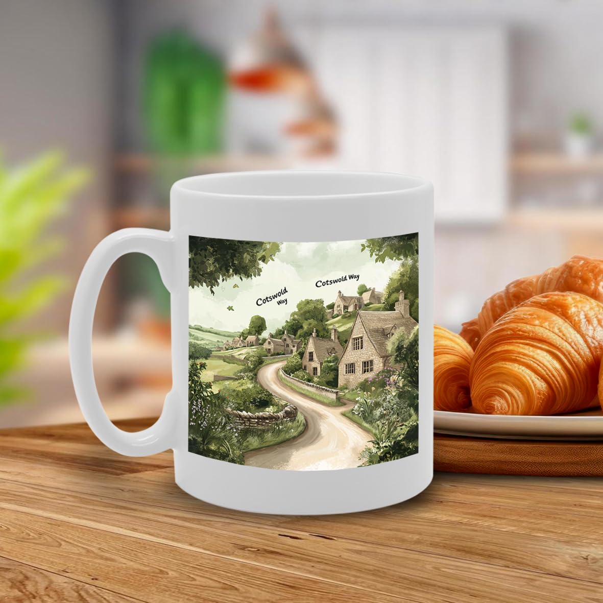 Printed Coffee Ceramic  Featuring Cities And Landmarks In United Kingdom (Cotswold Way) - Funny Printed Coffee Mug - Great Gift Idea