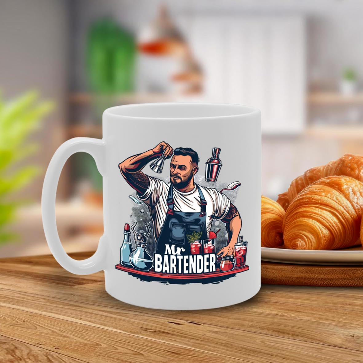 Mr Bartender  - Ideal For Bartenders And Cocktail Enthusiasts, 11Oz Ceramic Coffee  For Mixologists And Bar Professionals Mg5946 - Funny Printed Coffee Mug - Great Gift Idea
