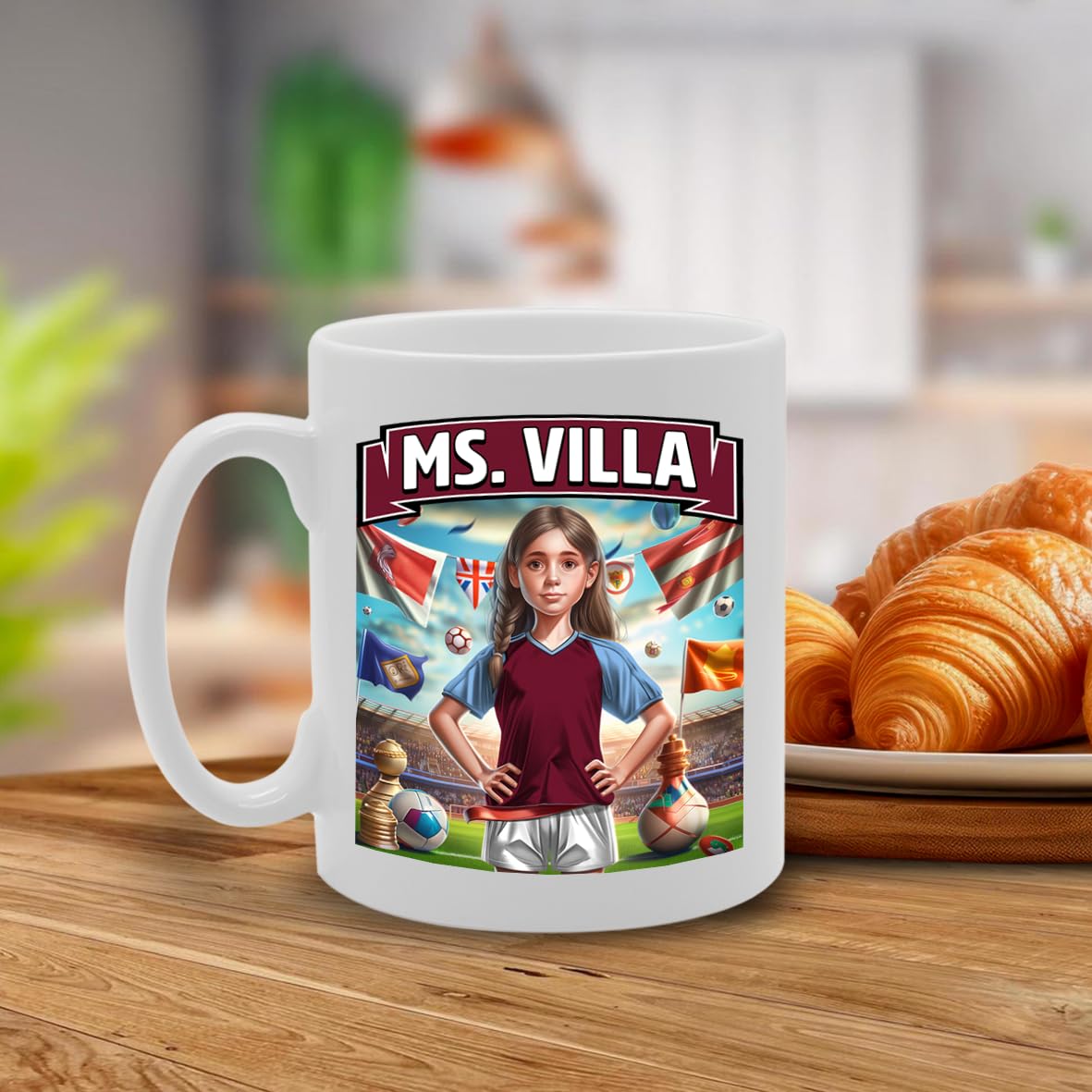 Ms Villa Printed Tea Coffee Ceramic For Footie Fan Ladies Girls Mg6384 - Funny Printed Coffee Mug - Great Gift Idea