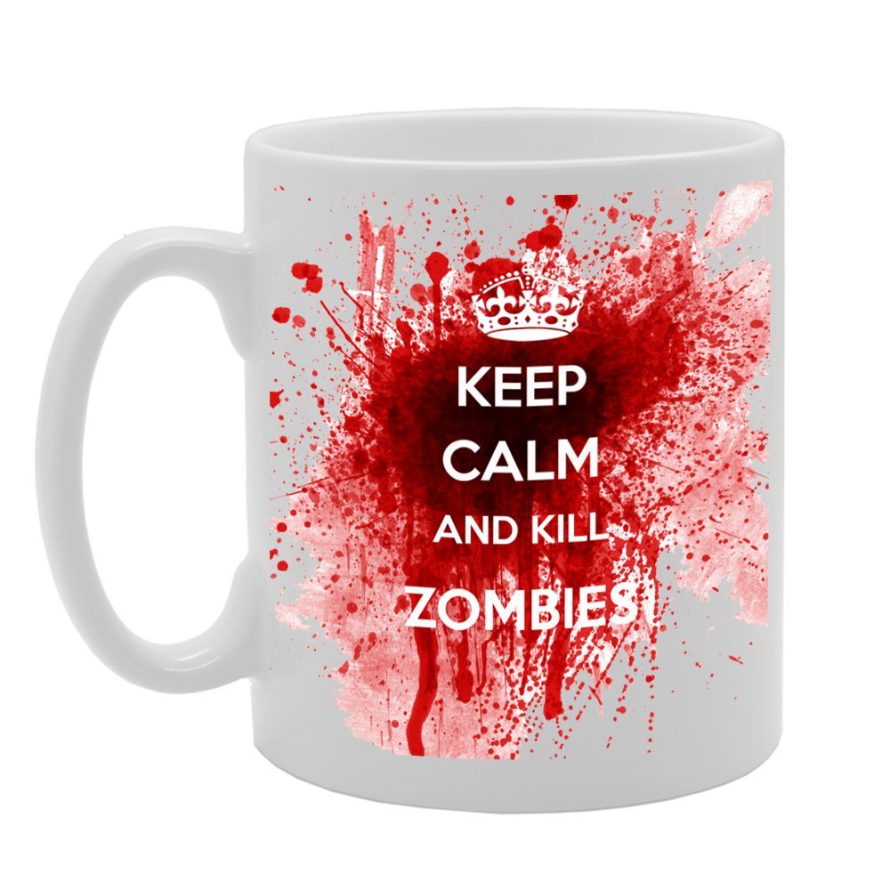 Keep Calm And Kill Zombies   Printed Tea Coffee Ceramic  Mg947 - Funny Printed Coffee Mug - Great Gift Idea