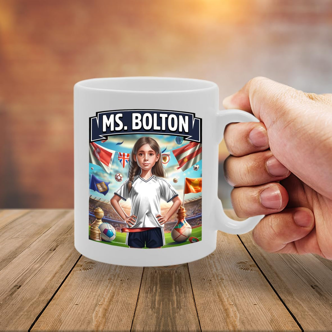 Ms Bolton   Printed Tea Coffee Ceramic  For Footie Fan Ladies Girls Mg6384 - Funny Printed Coffee Mug - Great Gift Idea