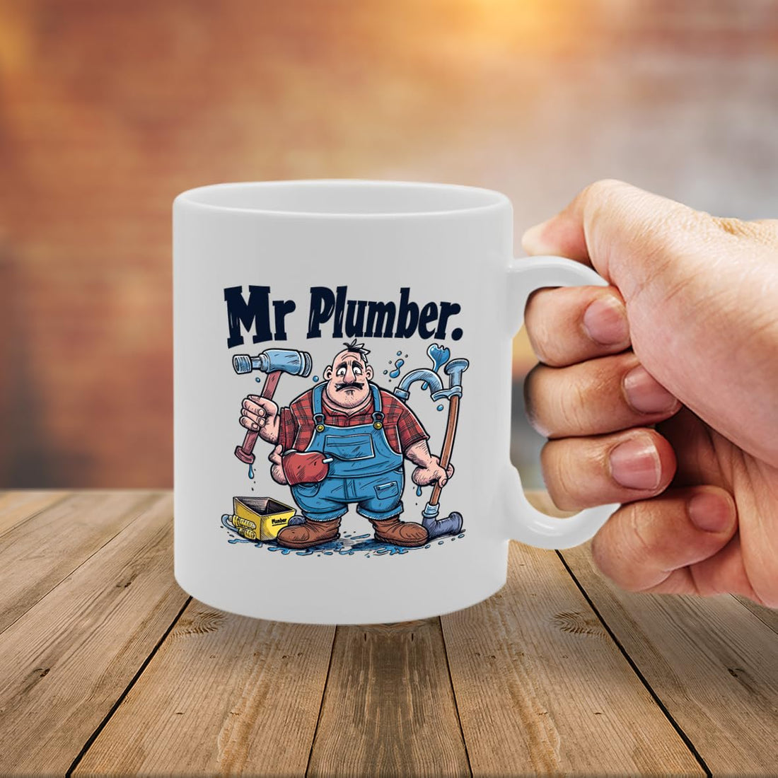 Mr Plumber Ceramic  - Ideal For Plumbers, Pipefitters, And Plumbing Enthusiasts - 11Oz Coffee  With Fun Design Mg6287 - Funny Printed Coffee Mug - Great Gift Idea