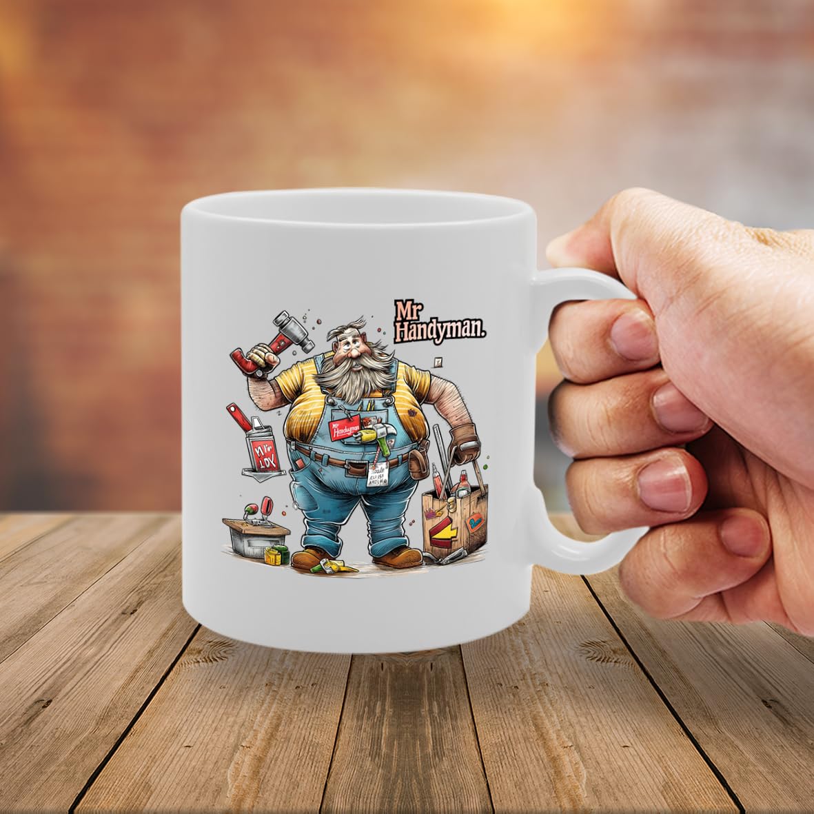 Mr Handyman Souvenir  – Depicting A Skilled Handyman With Tools – Memory Keepsake For Diy And Repair Enthusiasts – Mr Handyman Memorabilia Mg6257 - Funny Printed Coffee Mug - Great Gift Idea