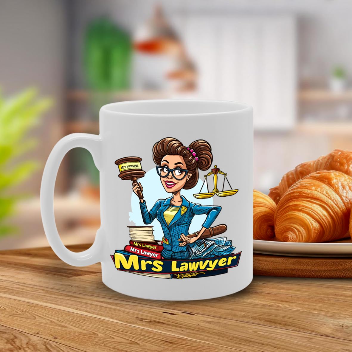 Mrs Lawyer  - For Female Lawyers, Legal Professionals, Law Students, Durable Ceramic, Dishwasher Safe, Premium Print For Daily Use Mg6053 - Funny Printed Coffee Mug - Great Gift Idea