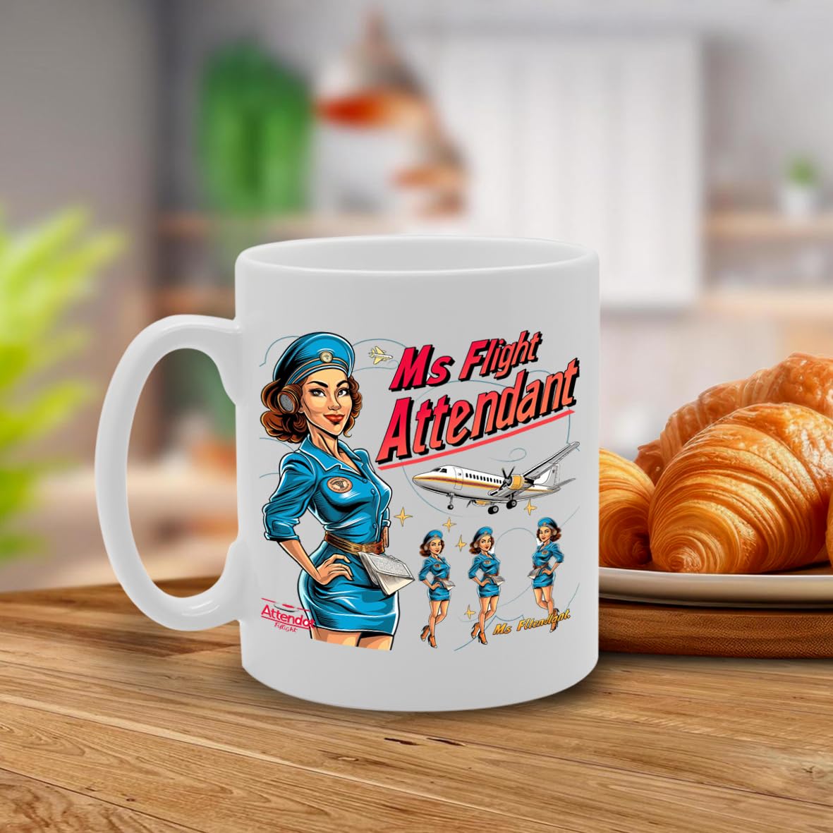 Ms Flight Attendant Ceramic  - Ideal For Flight Attendants, Aviation Enthusiasts, And Travel Lovers - 11Oz Coffee  With Elegant Design Mg6293 - Funny Printed Coffee Mug - Great Gift Idea